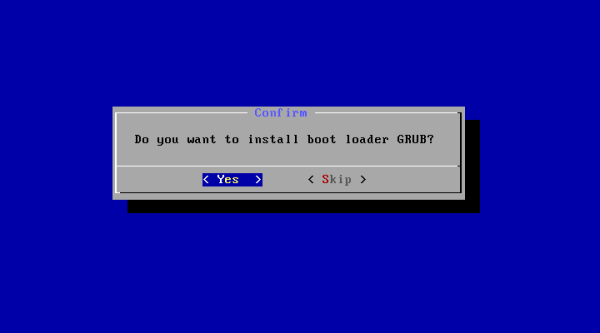 Confirm - Install GRUB