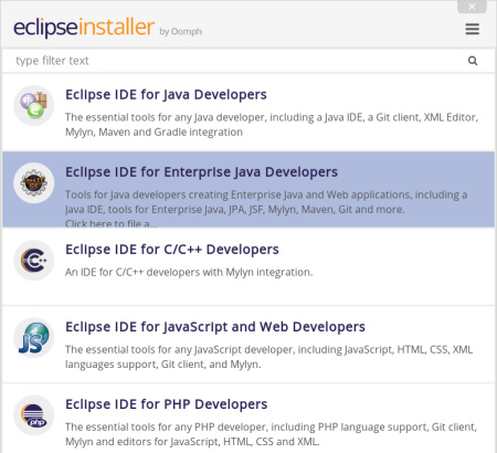 Eclipse IDE for Enterprise java Developers