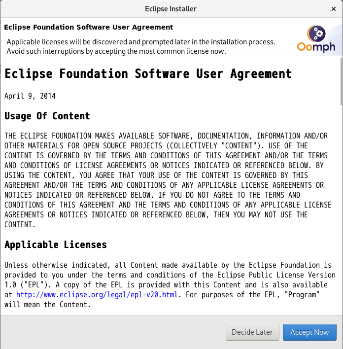 Eclipse Foundation Software User Agreement