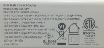 CIO LilNob CIO-G65W2C1A-WH USB PD GaN 65W Spec