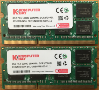 8GB DDR3 1600 SODIMM(204 Pin) x 2