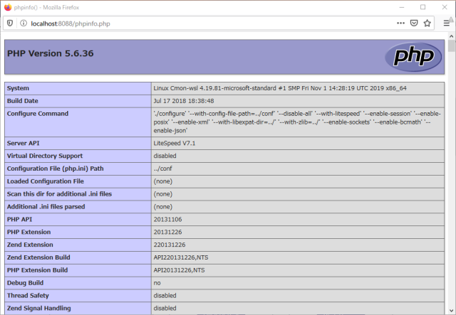 Demos phpinfo