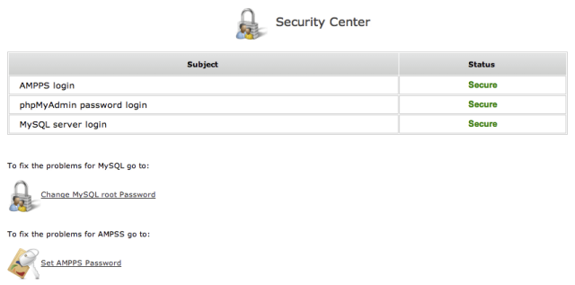 Security Center Check Status