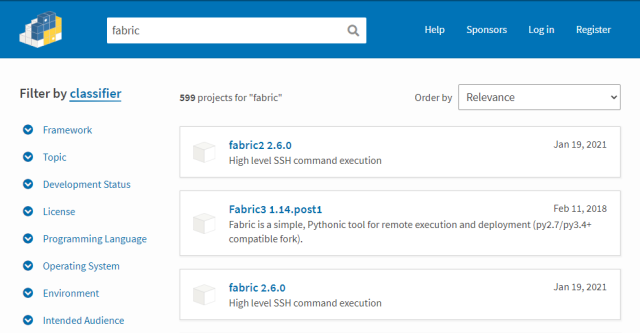 fabric - Search results · PyPI