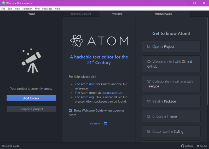 Atom text editor 001